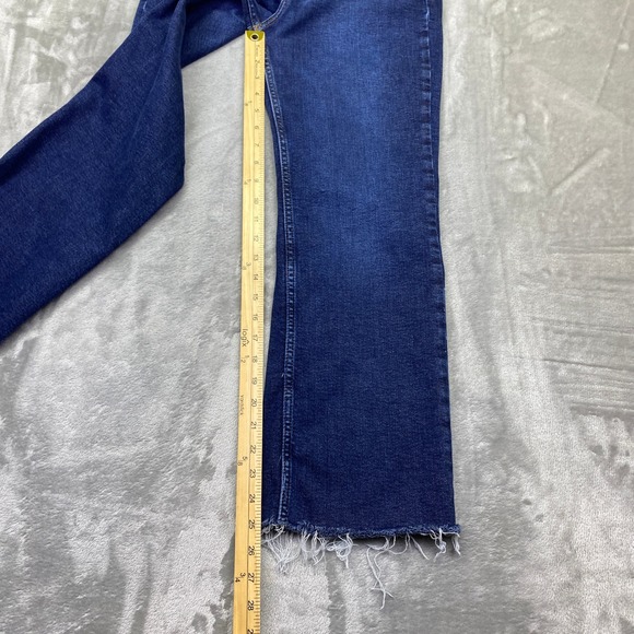 PILCRO High Rise‎ Wide Leg Crop Raw Hem Dark Wash Jeans Womens Size 28 Fits 25" - Picture 3 of 9